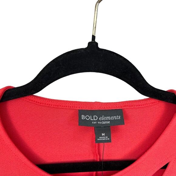 Bold Elements Womens Top Cut to‎ Curve Stretch Long Sleeve Coral Sunset Sz M - Picture 3 of 5